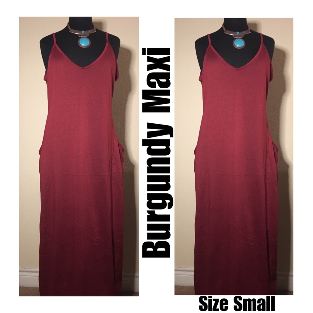 Burgundy VNECK Maxi